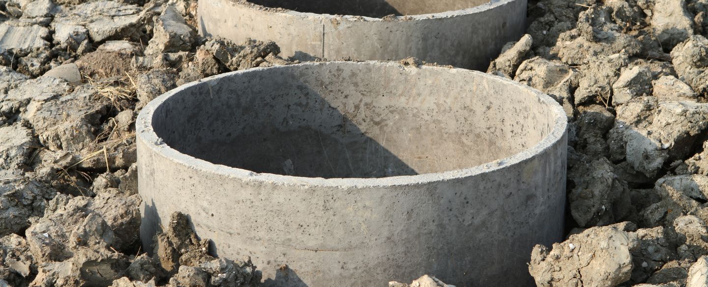 concrete septic tanks buried close up ovalo tx